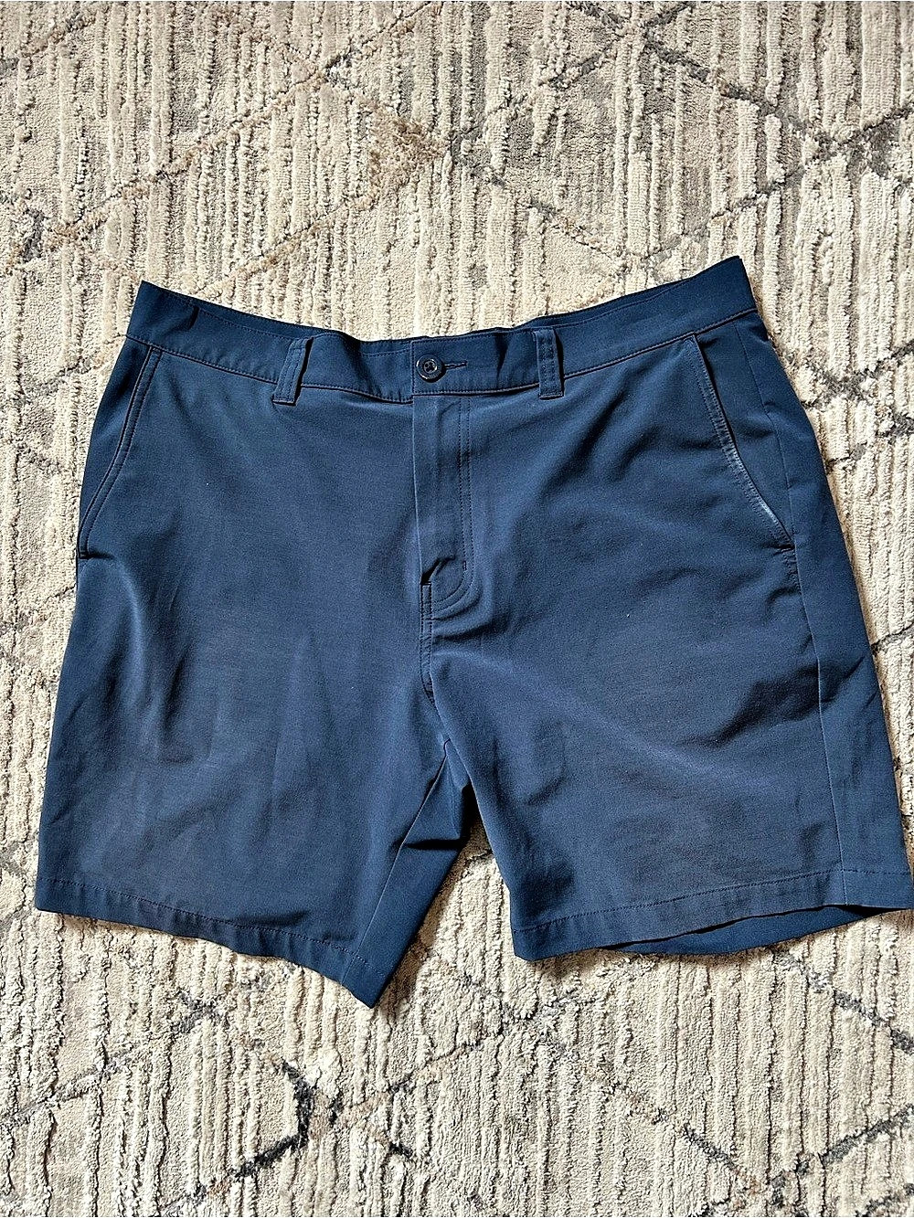 TravisMathew Tech Chino Short Men's Flat Front Shorts Blue Waist 36